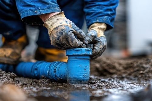 http://Plumber%20servicing%20an%20exterior%20pipe%20below%20ground%20level