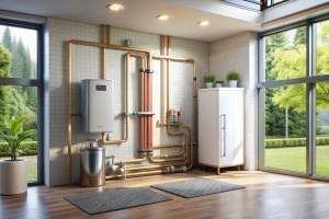Efficient Geothermal Heat- Pump Installed in A Modern Home