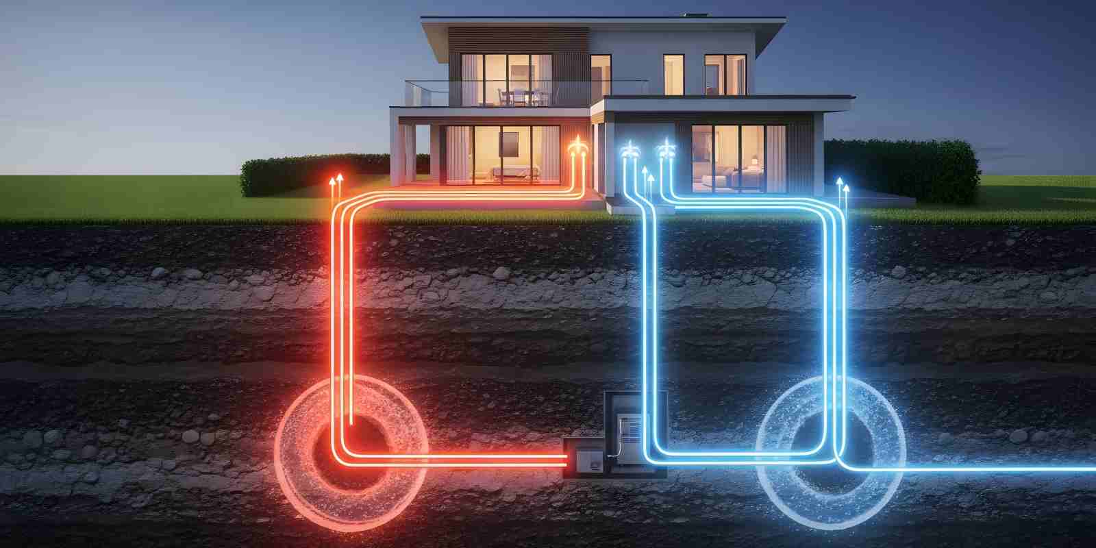 Geothermal Heat Pump Intallation Mapping in Modern House