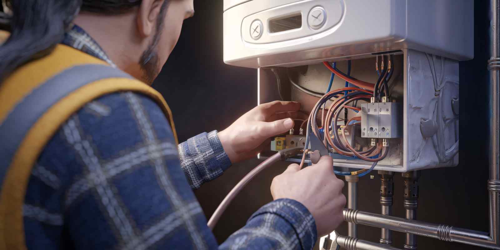 Technician Fixing Furnace Problems