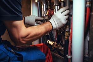 Expert Doing Annual Maintenance of Heating System