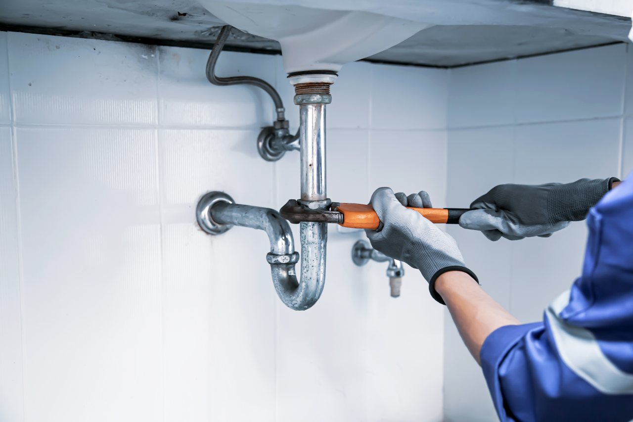 http://Technician%20plumber%20using%20a%20wrench%20to%20repair%20a%20water%20pipe%20under%20the%20sink.%20Concept%20of%20maintenance,%20fix%20water%20plumbing%20leaks,%20replace%20the%20kitchen%20sink%20drain,%20cleaning%20clogged%20pipes%20is%20dirty%20or%20rusty.