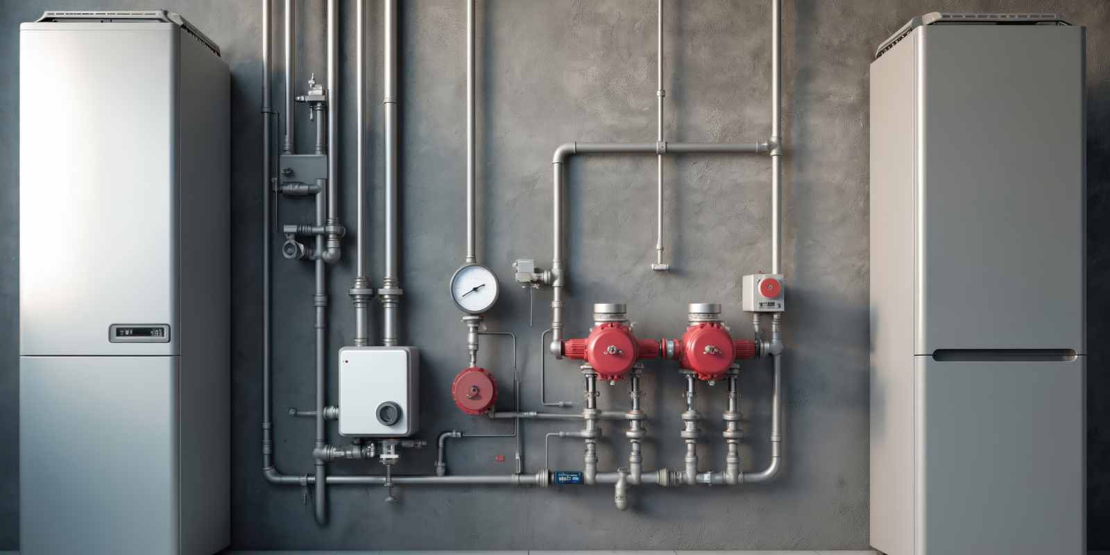 Commercial Boiler System Installed in A Room