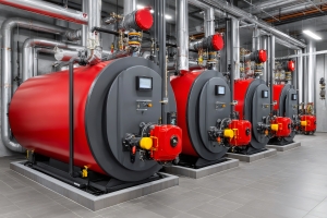 Industrial Gas Boiler Heating System with Pipes