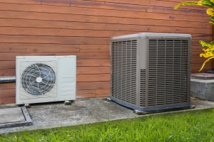 Air Conditioning Heat Pump Outside a Home in Pleasantville
