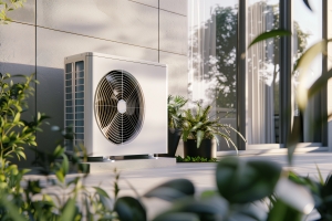Medium Size Outdoor Heat Pump Installed in Pleasantville Home